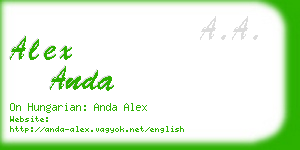 alex anda business card